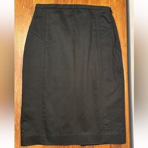 Express Design Studio Black Pencil Skirt Size 4 Back Slit Dressy Stretch Small